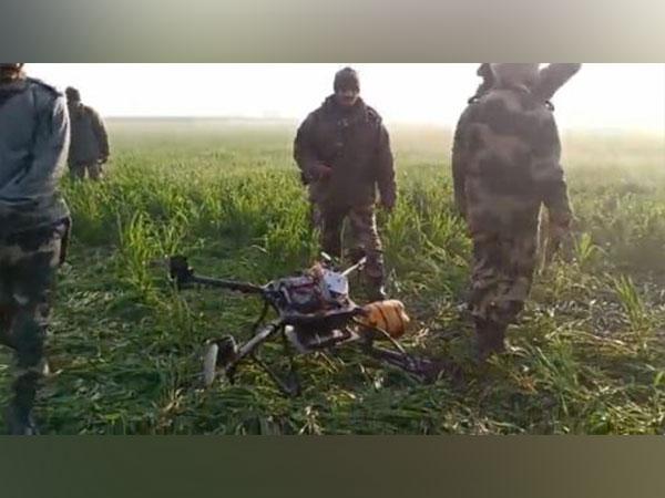 BSF recovers the alleged Pakistani drone from the Amritsar sector along with a contraband (Photo/ANI)