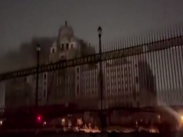 Under construction building of new secretariat, Telangana (Photo/ANI)