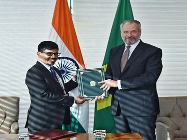 Brazil's Ambassador to India, Andre Aranha Correa do Lago and Joint Secretary (Economic Diplomacy). (Photo: Twitter//MEA)