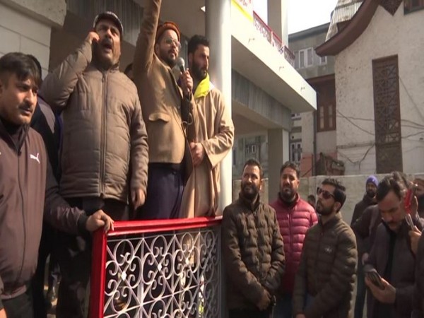 DAP protesters in Srinagar. (Photo/ANI)