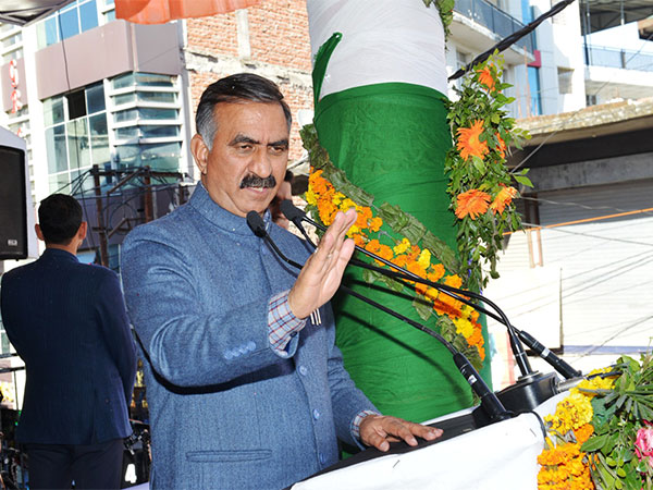 Himachal Pradesh Chief Minister Thakur Sukhwinder Singh Sukhu in Hamirpur (Photo/ANI)