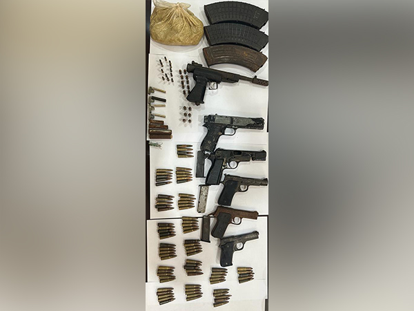 Arms and ammunition recovered from Assam's Nalbari area (Photo/ANI) 