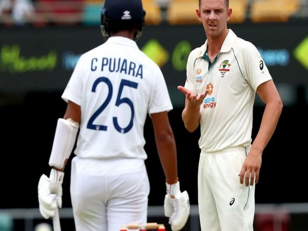 Cheteshwar Pujara and Josh Hazlewood. (Photo- ICC)
