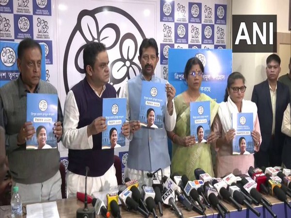 TMC leaders during election manifesto release (Photo/ANI)