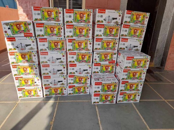 Pressure cookers are being given away for free by both the BJP and Congress. (Photo/ANI)