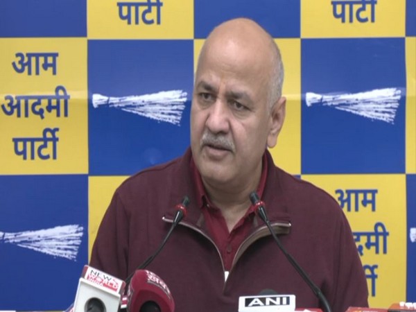 Delhi Deputy Chief Minister Manish Sisodia at a press conference on Monday. (Photo/ANI)