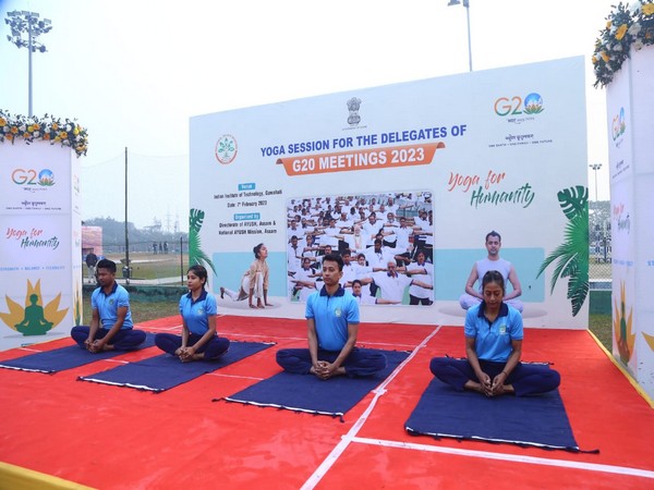 Delegates performed mass yoga on Day-2 of Inception meeting in Guwahati, Assam (Image Source: Twitter)