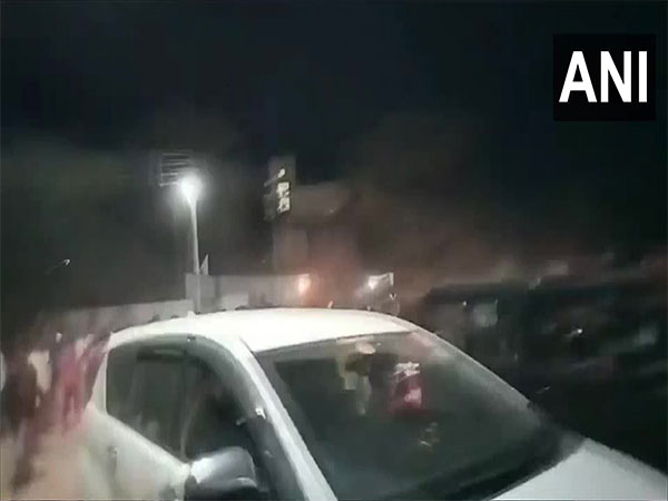 Visula of Aaditya Thackeray's car on which stones were pelted (Photo/ANI)