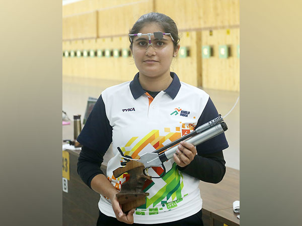 Haryana shooter Palak at Khelo India Youth Games 2022 (Image: MYAS/SAI media)