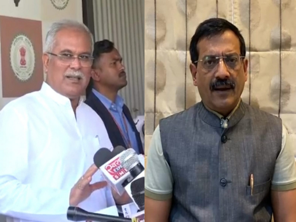 Chhattisgarh CM Bhupesh Baghel (L) and BJP State Spokesperson Kedar Gupta (R) (Photo/ANI)