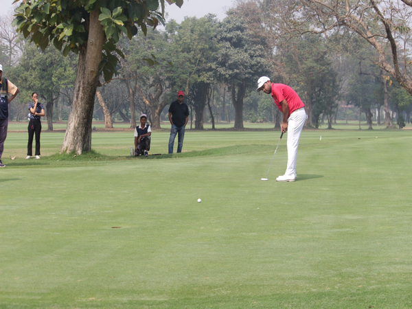 Sachin Baisoya in action during day-3 of PGTI Players Championship 2023 (Image: PGTI)