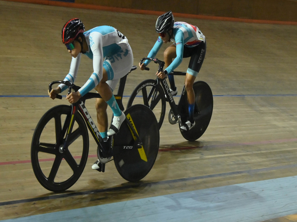 Cyclist Santi Biswas (Left - White Outfit)(Image: MYAS/SAI media)