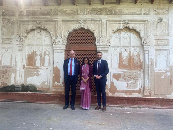 Norway's Minister for Trade and Industry, Jan Christian Vestre at the Sunder Nursery Park, developed with contributions from Norway previously in New Delhi. (Photo Credit - Twitter)