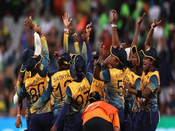 Sri Lankan team celebrating their win. (Photo- ICC Cricket)
