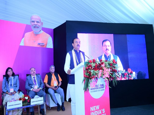 UP Dy CM Keshav Prasad Maurya at the Global Investors' Summit (Image Source: Twitter)