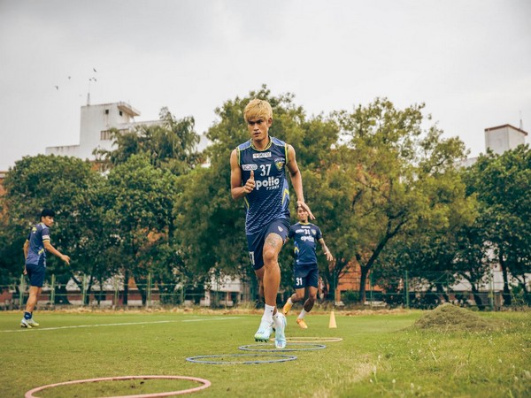 Chennaiyin FC team during training session ahead of match against East Bengal FC (Image: Chennaiyin FC)