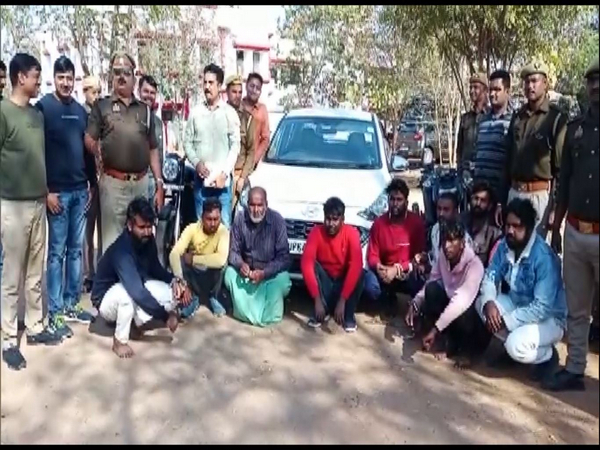 Sonbhadra Police arrested 10 accused with 2.18kg heroin (Photo/ANI)