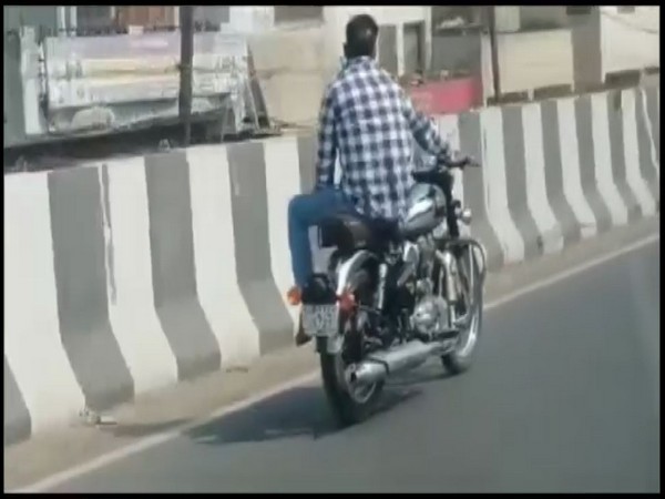 Man performing stunt on a bike in Modarabd (Photo/ANI)