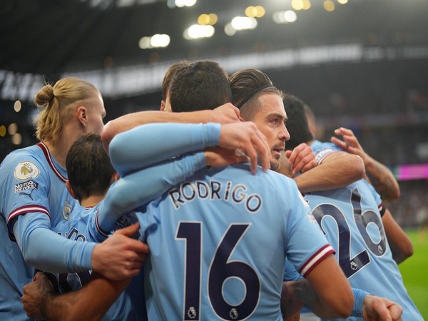 Manchester City players celebrating. (Photo- Jack Grealish Twitter)