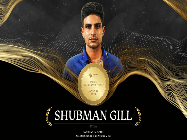 Shubhman Gill named player of month for January 2023 (Photo: ICC) 