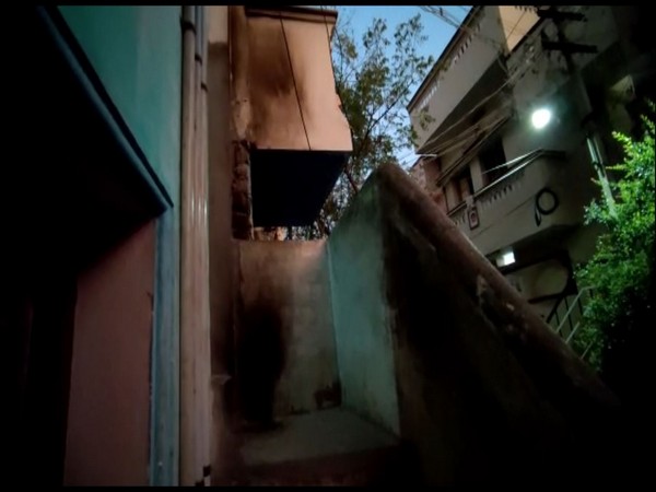 Visuals of the house in Madurai on which a Molotov Cocktail was hurled (Photo/ANI)