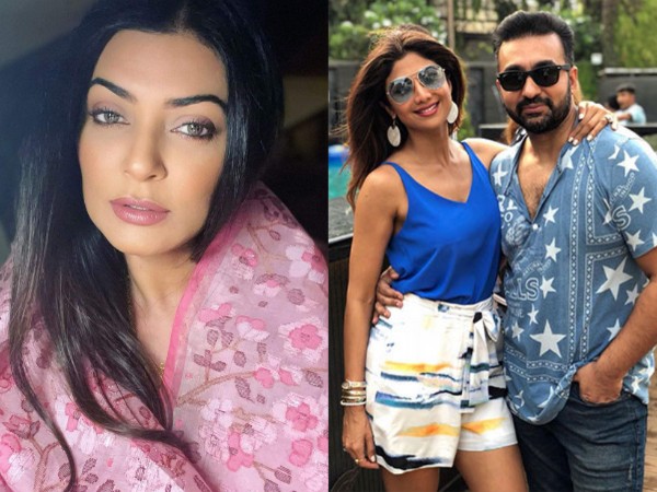 Sushmita Sen, Shilpa Shetty, Raj Kundra (Image source: Twitter)