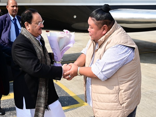 Nadda reaches Nagaland to launch BJP manifesto (Photo/ANI)