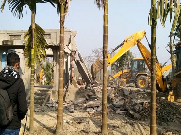 Excavators being used to clear illegal constructions (Photo/ANI)