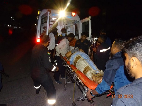 Indian Coast Guard rescues injured foreign national from merchant vessel (Photo credit: Indian Coast Guard)