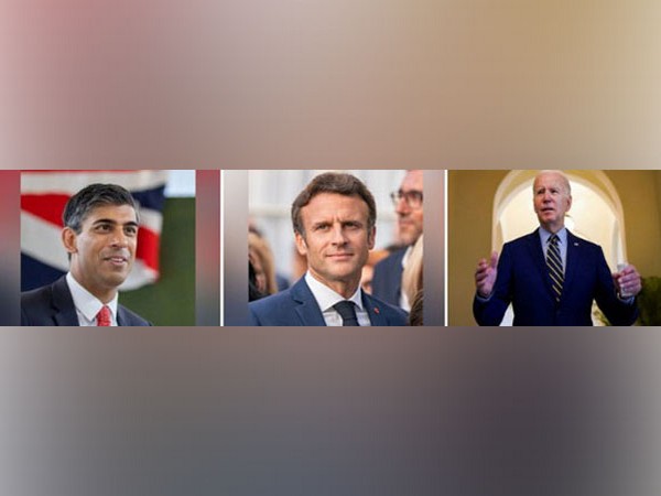 UK PM Rishi Sunak, French President Emmanuel Macron and US President Joe Biden.