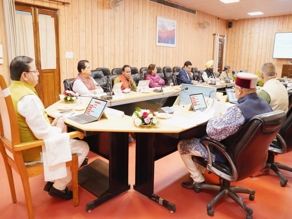 CM Pushkar Singh Dhami participating Cabinet Meeting (Photo/ANI)