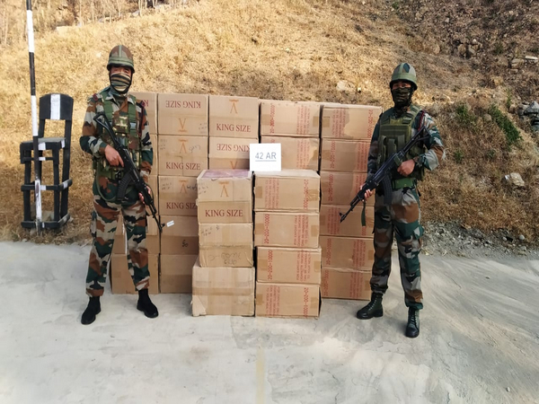  Foreign-origin cigarettes recovered by the Assam Rifles. (Photo/Twitter: @official_dgar)