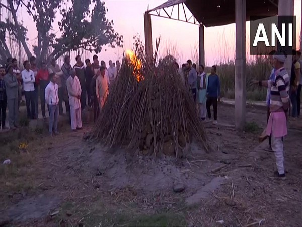 The last rites of Nikki Yadav was performed at her native village in Jhajjar (Photo/ANI)