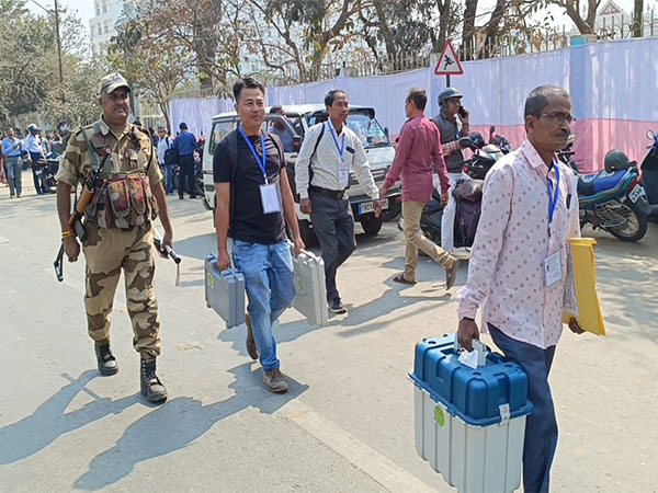 EVMs being taken to polling stations in Tripura (Photo/Twitter)