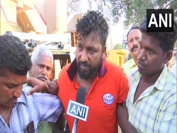 Brother of the Army personnel who was killed allegedly by a DMK councillor in Krishnagiri (Photo/ANI)