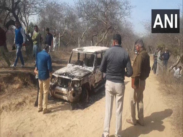 Two skeletons found in charred SUV in Haryana's Bhiwani district (Photo/ANI)