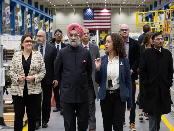 Indian Ambassador to US Taranjit Singh Sandhu visits production line of Boeing Apache (Image Credit: Twitter/@SandhuTaranjitS)