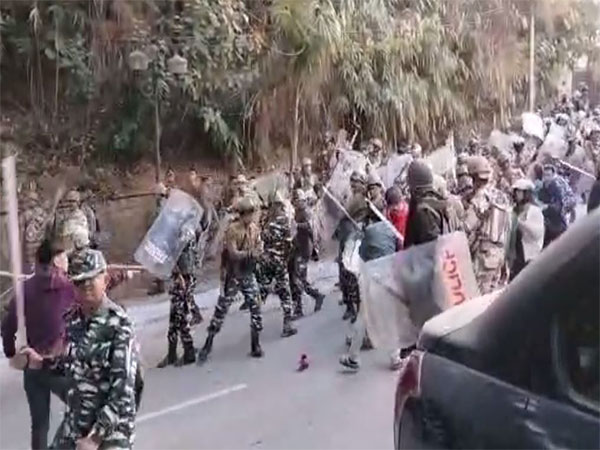 Visuals of the protest in Itanagar (Photo/ANI)