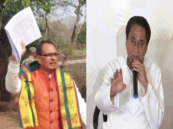 Madhya Pradesh CM Shivraj Singh Chouhan (L) and PCC Chief Kamal Nath (R) (Photo/ANI)