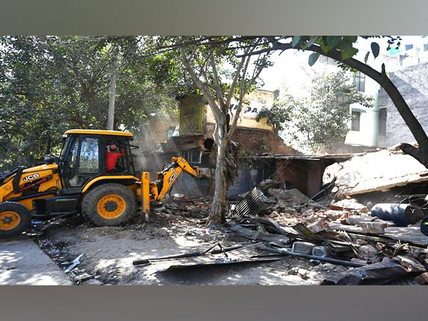 Visuals of demolition drive in Mehrauli on February 13 (Photo/ANI)