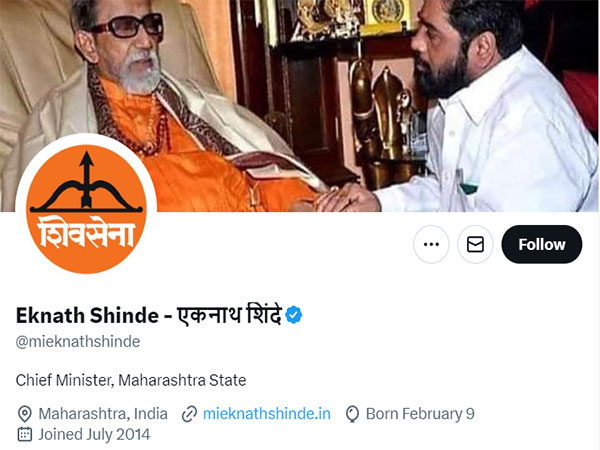 Maharashtra Chief Minister Eknath Shinde's Twitter handle (Photo/Twitter)