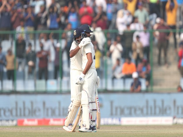 Axar Patel and Ravichandran Ashwin during their partnership against Australia in day-2 of Delhi Test (Image: BCCI Twitter)