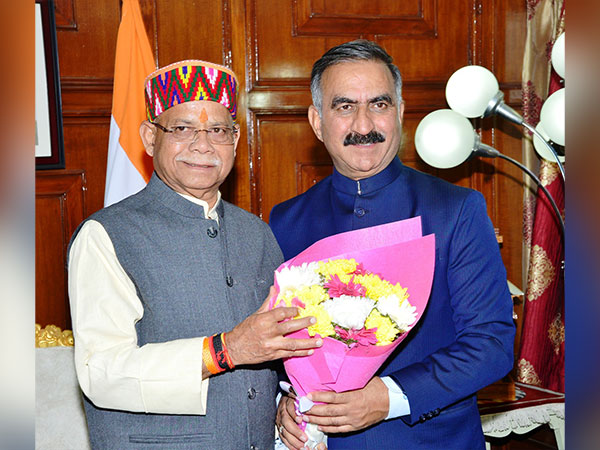 HP CM Thakur Sukhvinder Singh Sukhu greeting Shiv Pratap Shukla