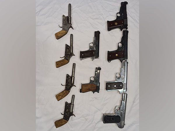 Fire arms recovered during a raid by police (Photo/ANI)