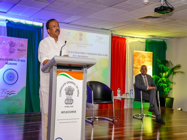 MoS V Muraleedharan addressing Indian diaspora in Melbourne. (Photo Credit - Twitter)