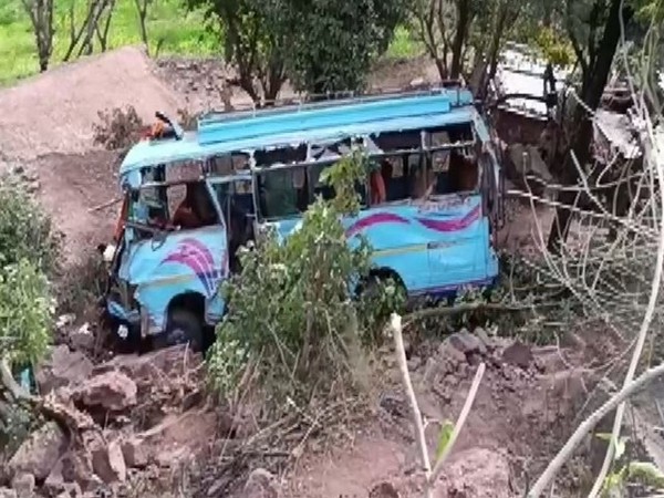 Bus carrying pilgrims rolled down the gorge in Reasi, Jammu and Kashmir (Photo/ANI)