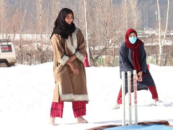 Visuals of Snow cricket tournament in Kupwara (Photo/ANI)