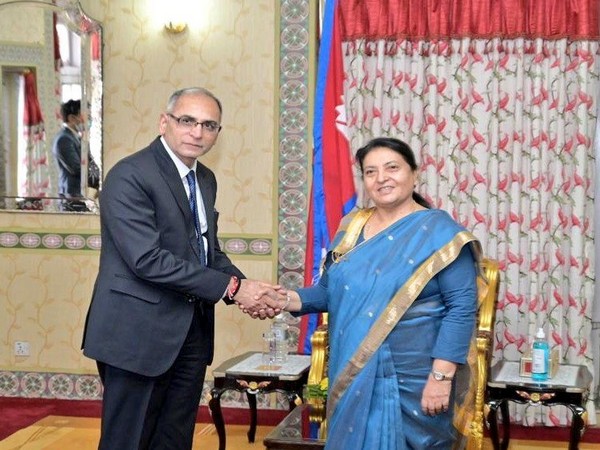 Foreign Secretary Vinay Kwatra with Nepal President Bidhya Devi Bhandari. (Photo Credit - Indian Embassy in Kathmandu)