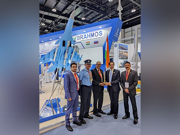 Indian Ambassador to UAE visited the BrahMos Aerospace stall at the IDEX defence exhibition (Photo/ANI)