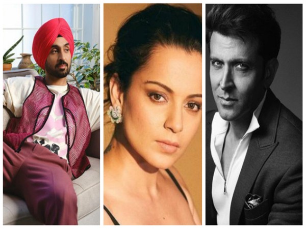 Diljit Dosanjh, Kangana Ranaut and Hrithik Roshan (Image source: Instagram)